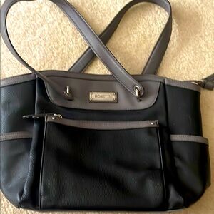 Rosetti Black and Gray Shoulder Bag with Durable Design